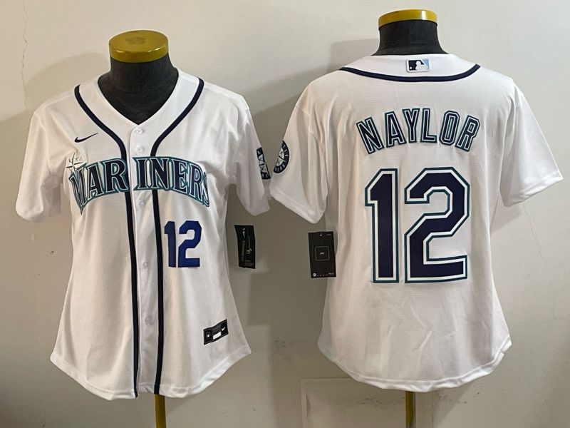 Youth Seattle Mariners #12 Naylor White Game 2026 Nike MLB Jersey style 03->youth mlb jersey->Youth Jersey